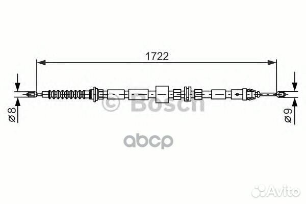 Трос стояночного тормоза лев 1987477733 Bosch