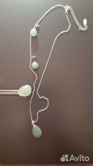 Комплект зеленый кварц