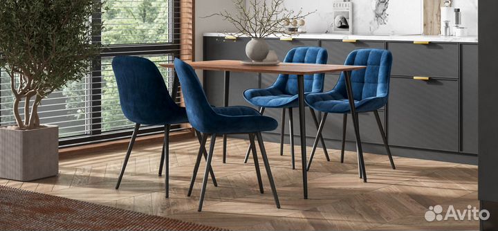 Стол обеденный Ланс 120 Wood Brown, Черный