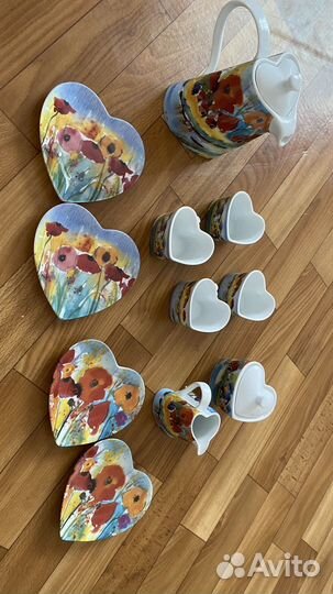 Чайный сервиз из фарфора новый на 4 персоны