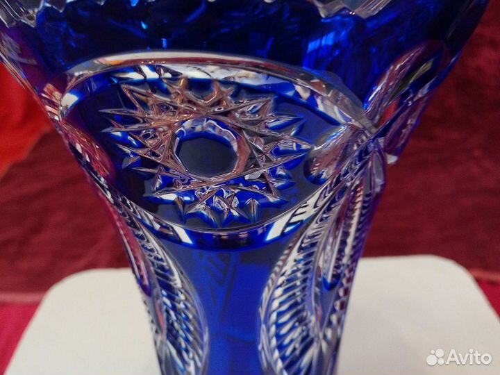 Ваза кобальт синяя тяжёлая