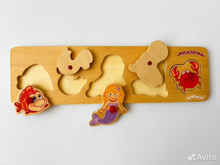 Деревянные пазлы сортер вкладыш монтессори