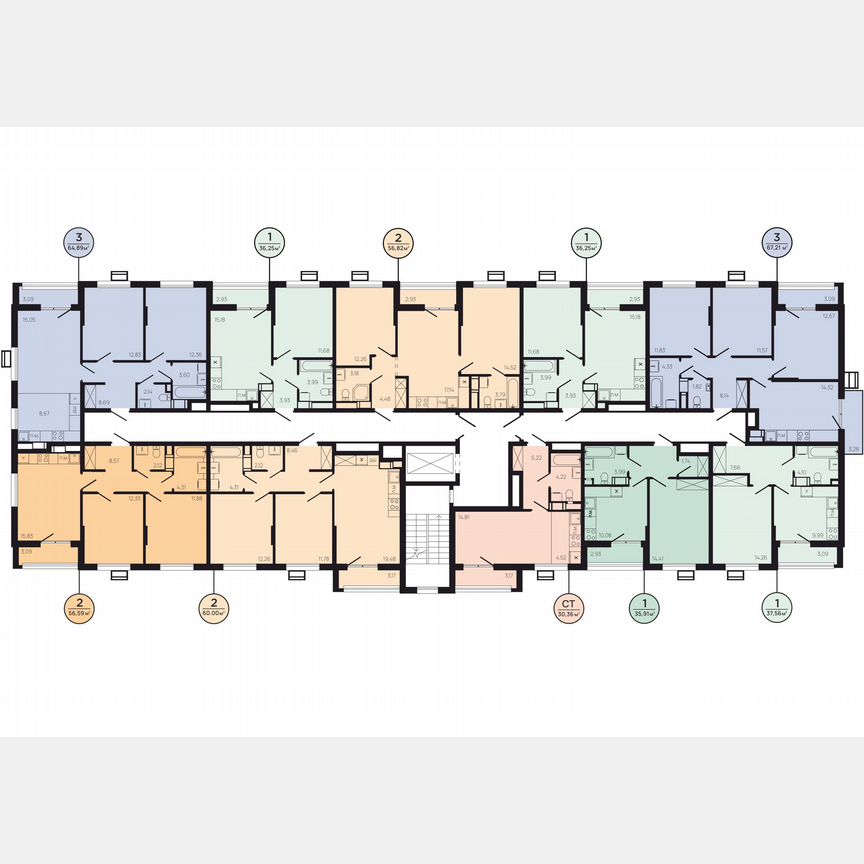 3-к. квартира, 71,3 м², 7/9 эт.