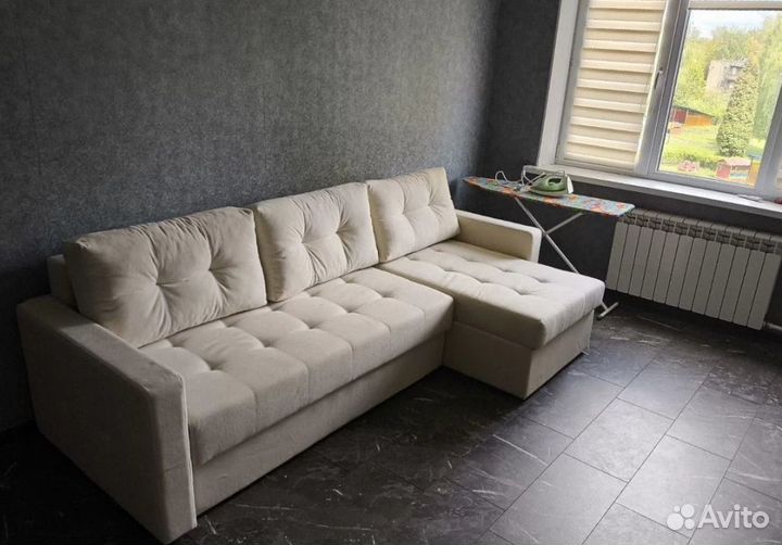 Диван-Еврокнижка угловой со спальным местом, новый