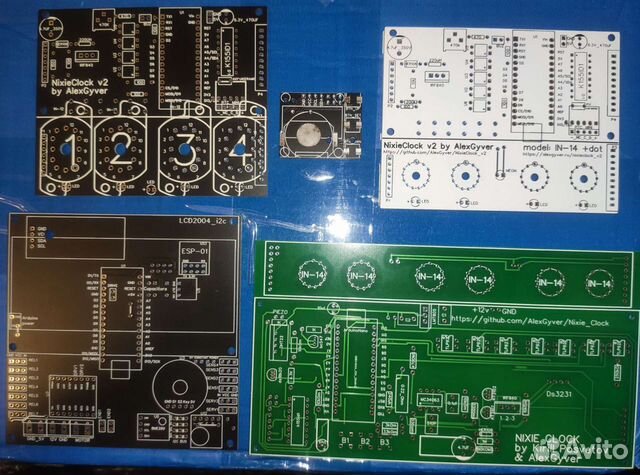 Печатная плата часы ин-14 AlexGyver