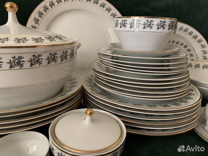 Столовый сервиз чехословакия MZ Черная роза