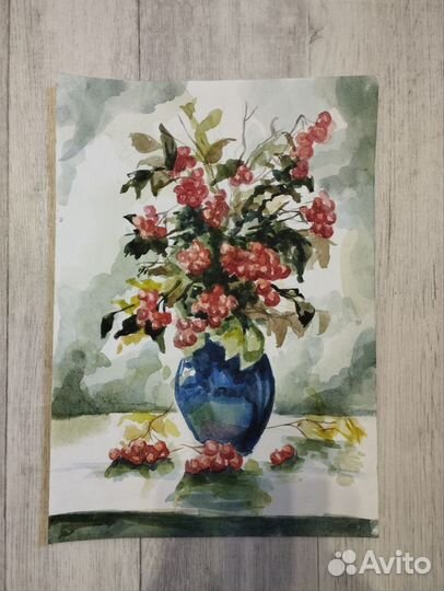 Картина натюрморт акварелью