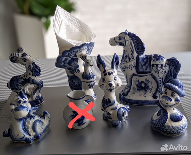 Гжель салфетница фигурки