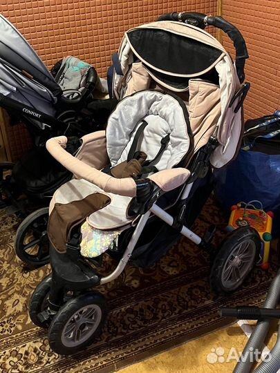 Прогулочная коляска 3х колесная складная