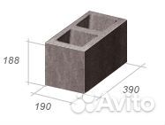 Керамзитобетонные блоки 2-х пустотные