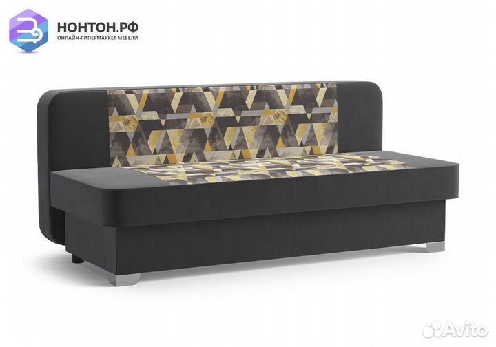 Диван еврокнижка Арвен темно-серый / принт Snow Br