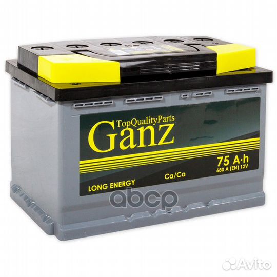 Аккумулятор ganz 75 А/ч прямая L+ 278x175x190 E