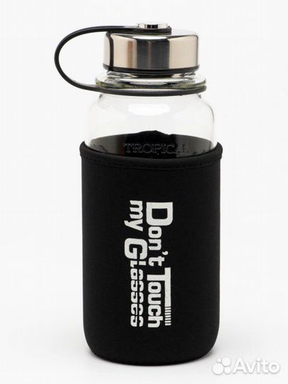 Стеклянная туристическая бутылка для воды 1000 ml