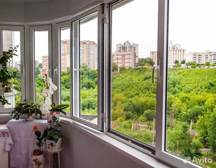 Остекление балкона 3200 на 1420 пластиковое