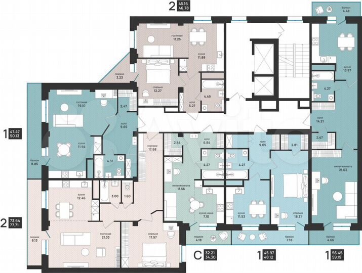 Квартира-студия, 34,3 м², 5/13 эт.