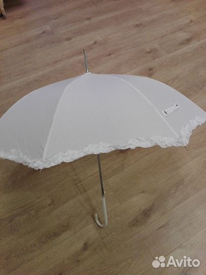 Зонт белый трость
