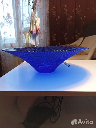 Ваза для фруктов цветное стекло