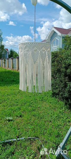 Люстра-абажур в технике макраме