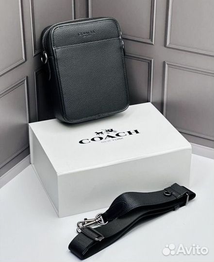 Сумка мужская Coach натуральная кожа