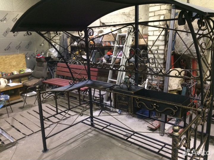 Кованый мангал беседка кухня