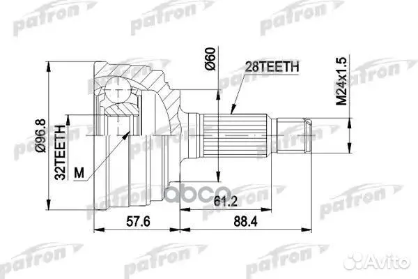 ШРУС наружн к-кт 28x60x32 honda: accord с и без