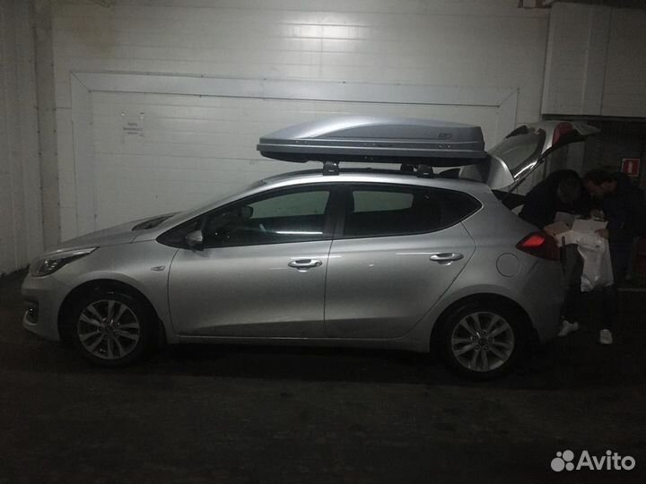 Автобокс Магнум 390 серый, тиснение карбон