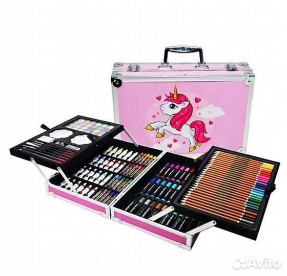 Набор для рисования в кейсе с рисунком, 145 предме
