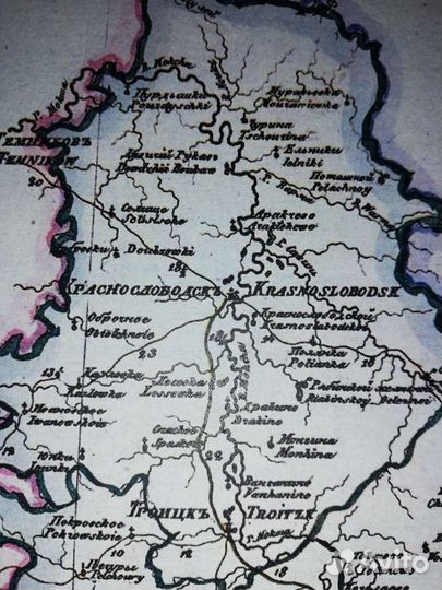 Карта Пензенской области 1822г