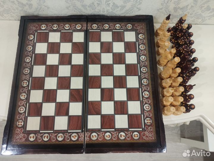 Шахматы / нарды деревянные резные