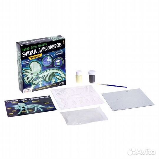 Набор опытов Эпоха Динозавров (гипс, светится)