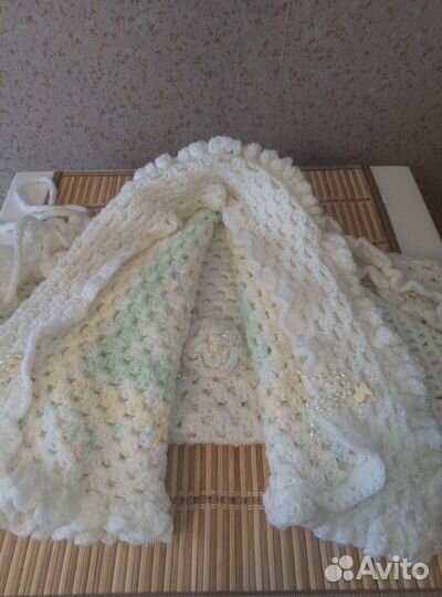 Чехол на одеяло, подушку, плед в коляску вязаный