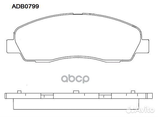 Колодки тормозные дисковые ADB0799 allied nippon