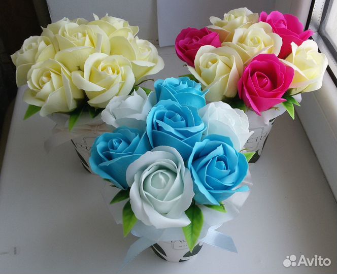 Букет из мыльных роз