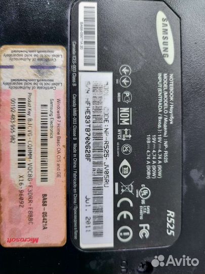 Ноутбук samsung r525