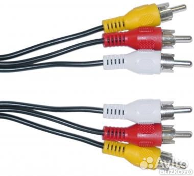 Кабель тюльпан 3RCA-3RCA 1,5m. Новые, упакованные