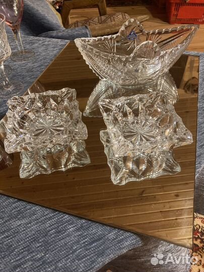 Ваза для фруктов, конфет хрусталь СССР