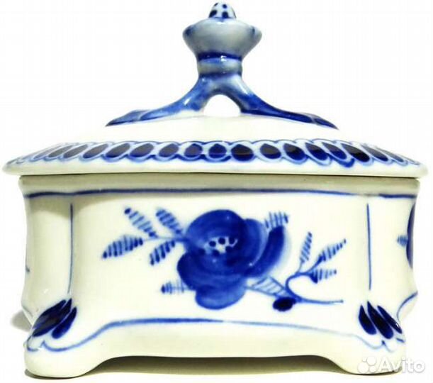 Шкатулка Гжель фарфор винтаж