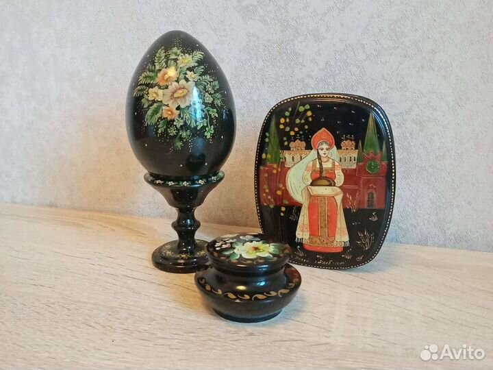 Шкатулка Холуй Палех Яйцо ручная роспись