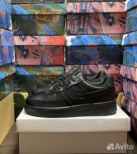 Кроссовки Nike Air Force 1 Black, Люкс (40-45)