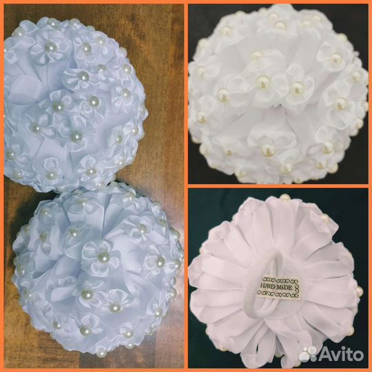 Банты для волос белые