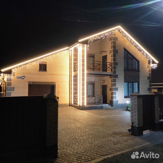 Гибкий неон подсветка домов