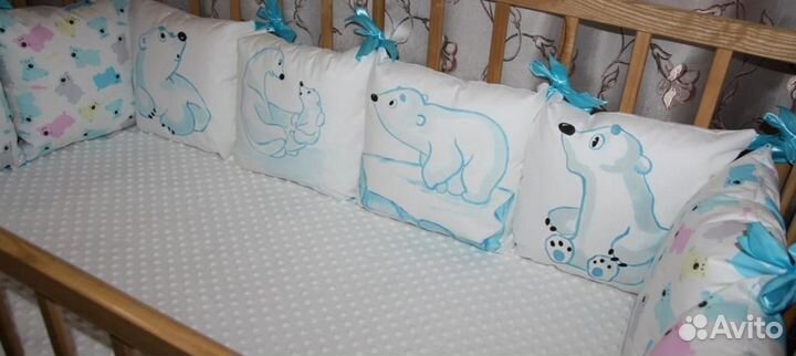 Бортики подушки в детскую кроватку