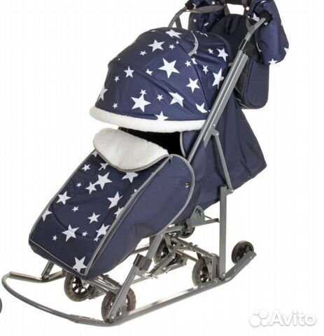 Детские санки коляска с колесами