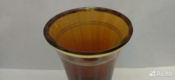 Вазочка. двухслойное стекло позолота. СССР 1960-е