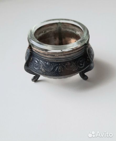 Солонки с ложечками эмаль, мельхиор, СССР