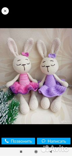 Вязанные игрушки ручной работы, в ассортименте