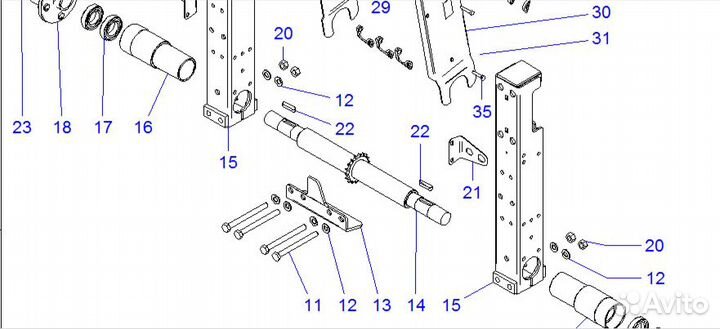 Вал ступицы колеса (32203302)