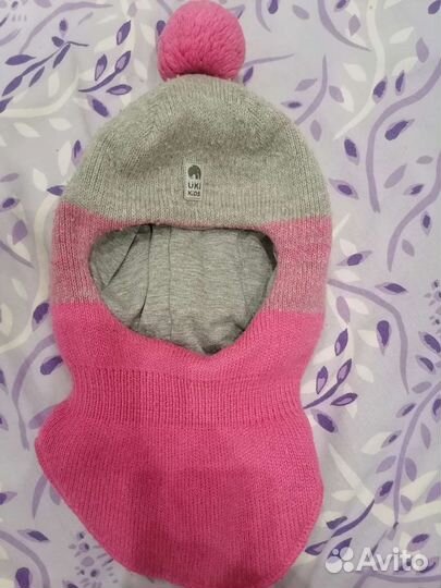 Шапка шлем для девочки зимняя 52