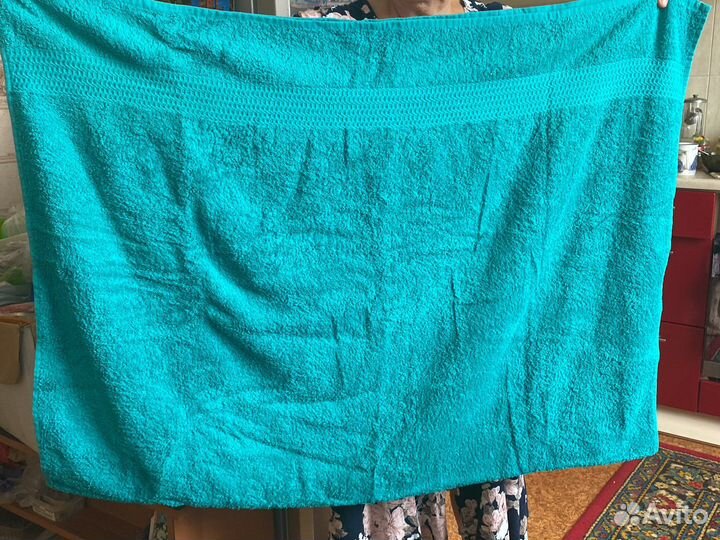 Махровое полотенце 100 х 150 берюзовыое