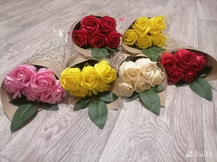 Букет роз из мыла